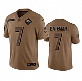 Men's Baltimore Ravens #7 Rashod Bateman 2023 Brown Salute To Service Limited Football Stitched Jersey Dyin,baseball caps,new era cap wholesale,wholesale hats